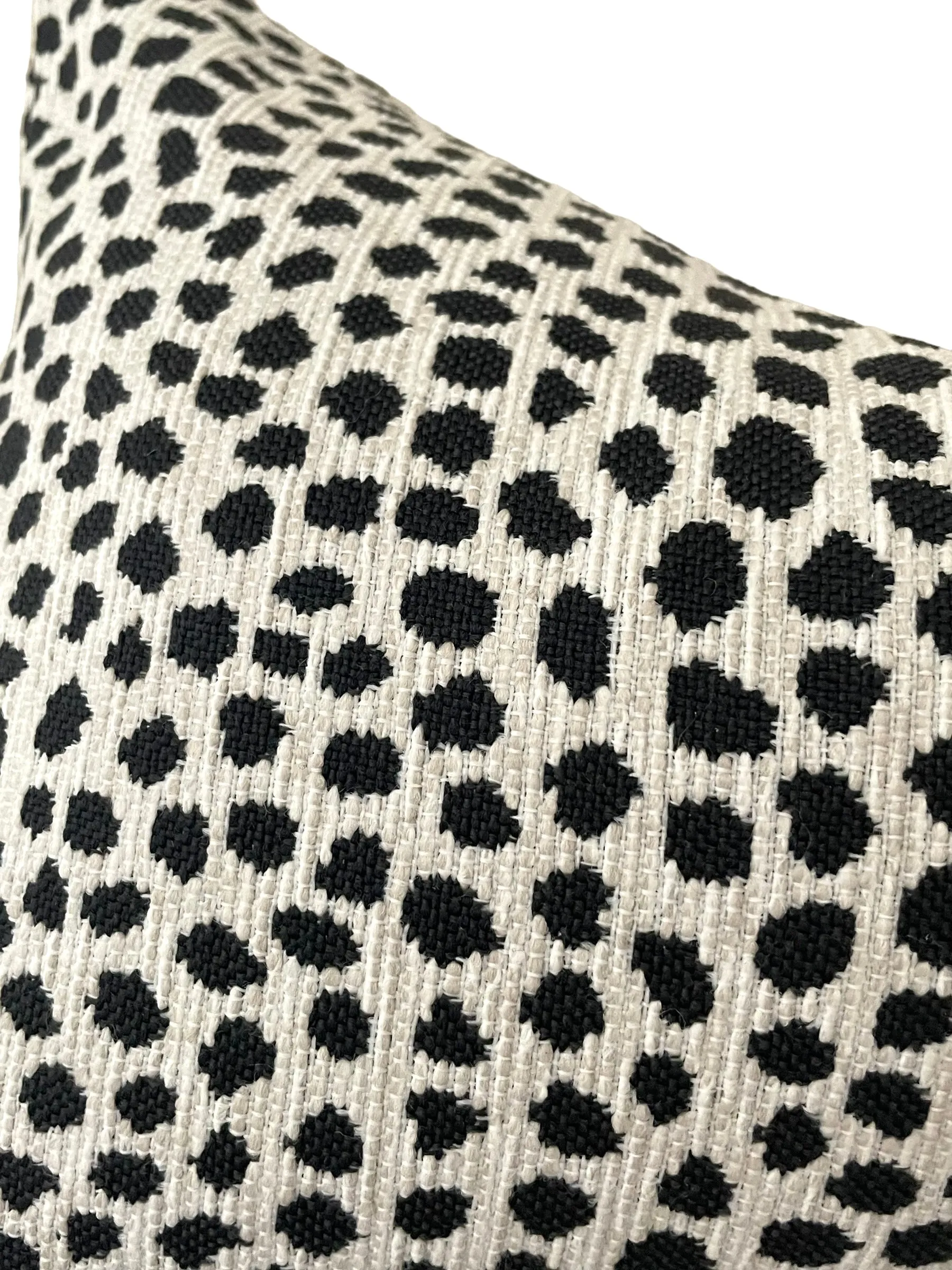 Dalmatian Woven Outdoor Pillow Cover / Black and White Outdoor Pillow Cover / Stylish Dots Pillow Cover