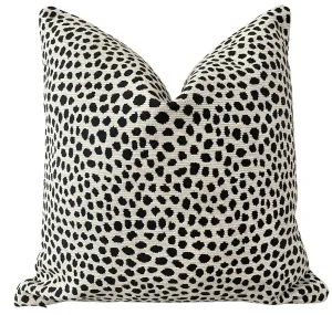 Dalmatian Woven Outdoor Pillow Cover / Black and White Outdoor Pillow Cover / Stylish Dots Pillow Cover