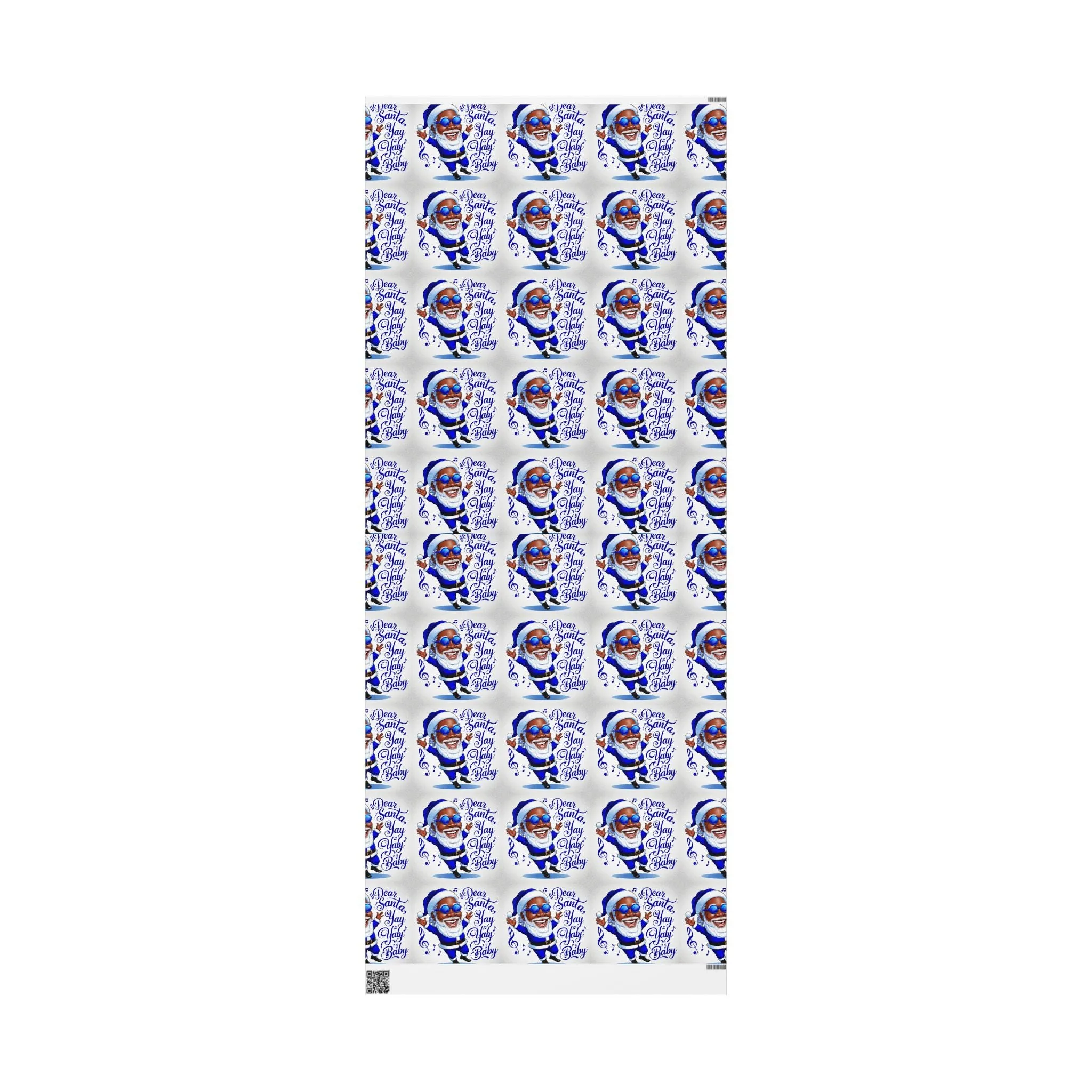 Deck the Halls with Joyful Blues: African American Santa Wrapping Paper