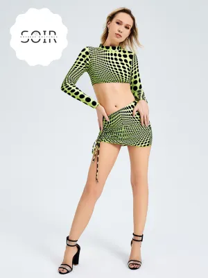 Dotted Delight Duo Ruched Skirt Ensemble