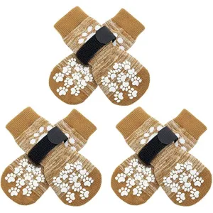 Double Side Anti-Slip Dog Sock With Adjustable Straps
