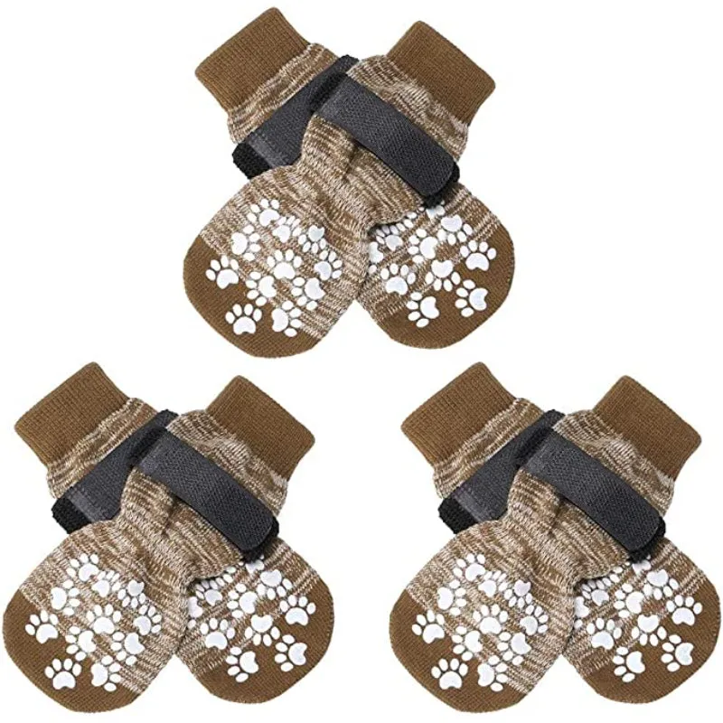 Double Side Anti-Slip Dog Sock With Adjustable Straps