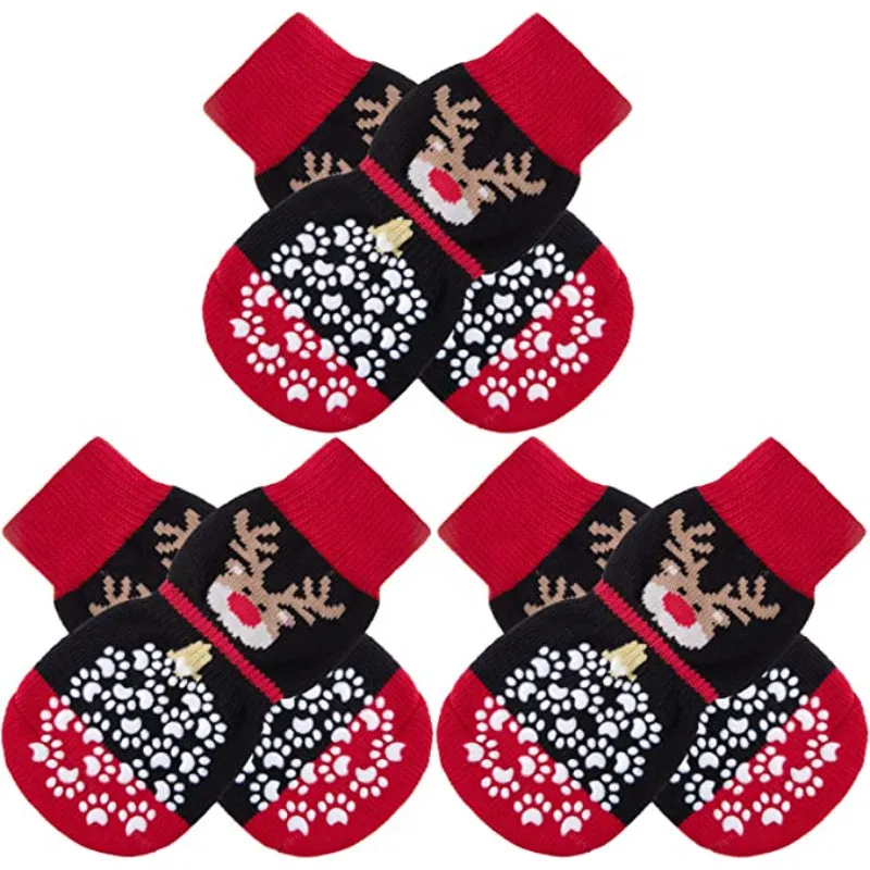 Double Side Anti-Slip Dog Sock With Adjustable Straps