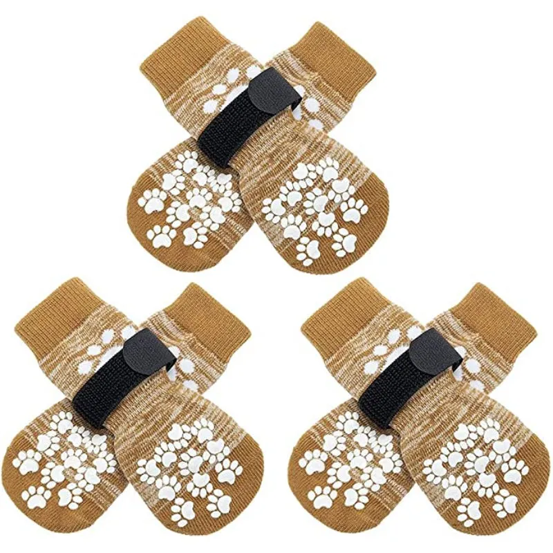 Double Side Anti-Slip Dog Sock With Adjustable Straps