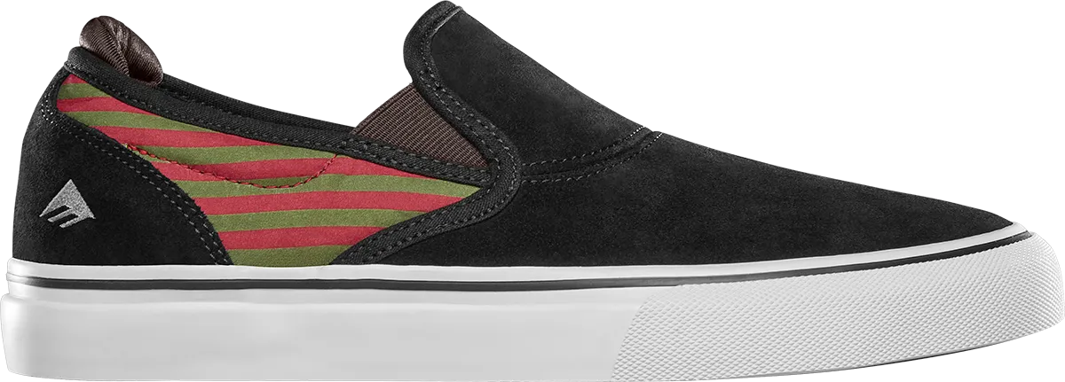 Emerica Mens Wino G6 Slip-On X Braden Hoban Black Olive Red Shoes