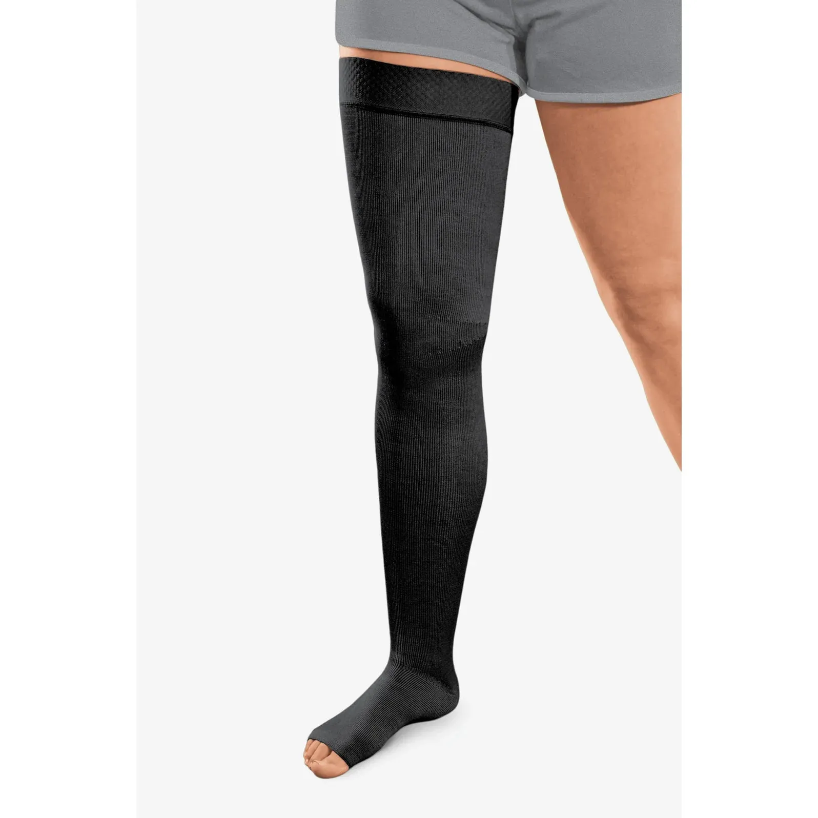 ExoStrong Thigh High, Open Toe, Silicone Top