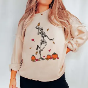Fall Dancing Skeletons Wholesale Graphic Sweatshirt - Fast Shipping