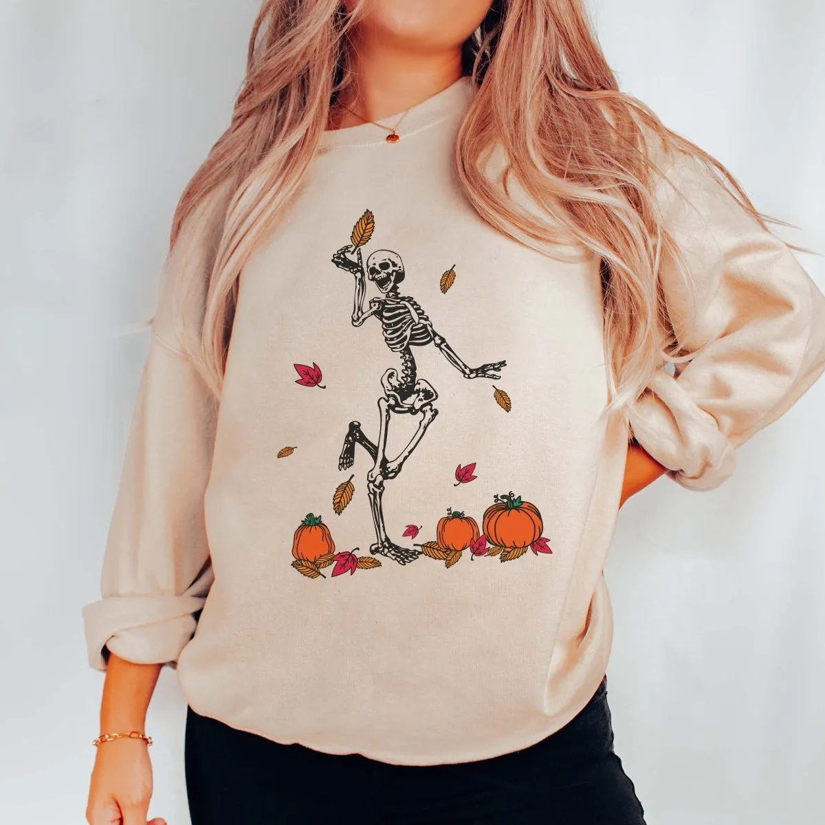 Fall Dancing Skeletons Wholesale Graphic Sweatshirt - Fast Shipping