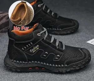 Fashion High Quality PU Leather Men Boots Winter Warm Outdoor Snow Boots Handmade Designer Ankle Boots Size 38-46