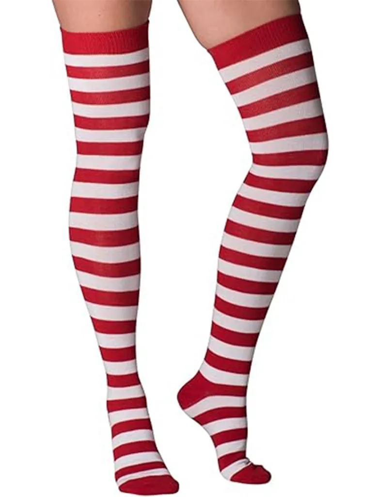 Festive Christmas Thigh-High Socks for Women and Girls
