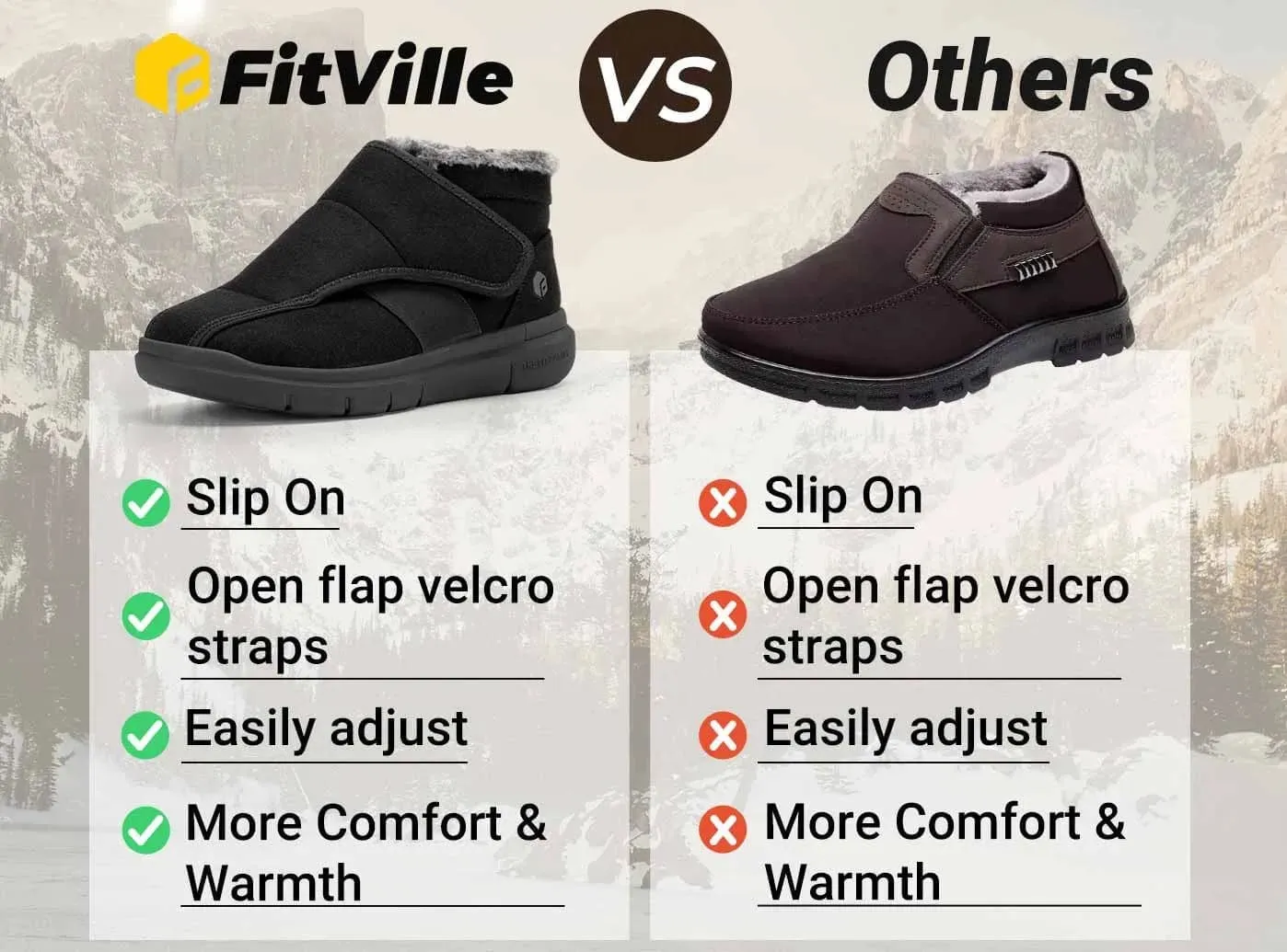 FitVille Damen EasyTop Diabetiker Winterstiefel V1