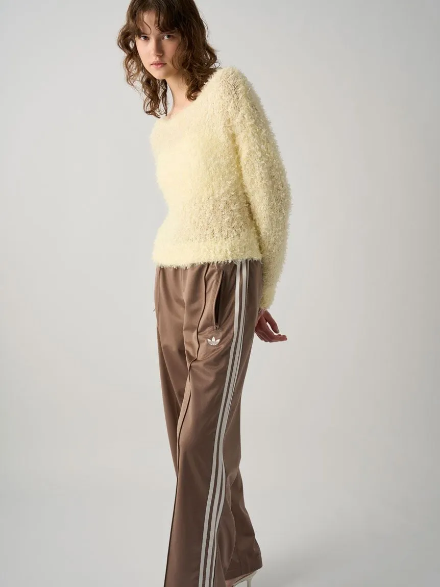 Fluffy Boat Neck Knit Sweater