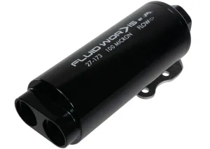 Fluidworks Pre Fuel Filter w/ Mount (100 Micron) Dual 10ORB Inlet