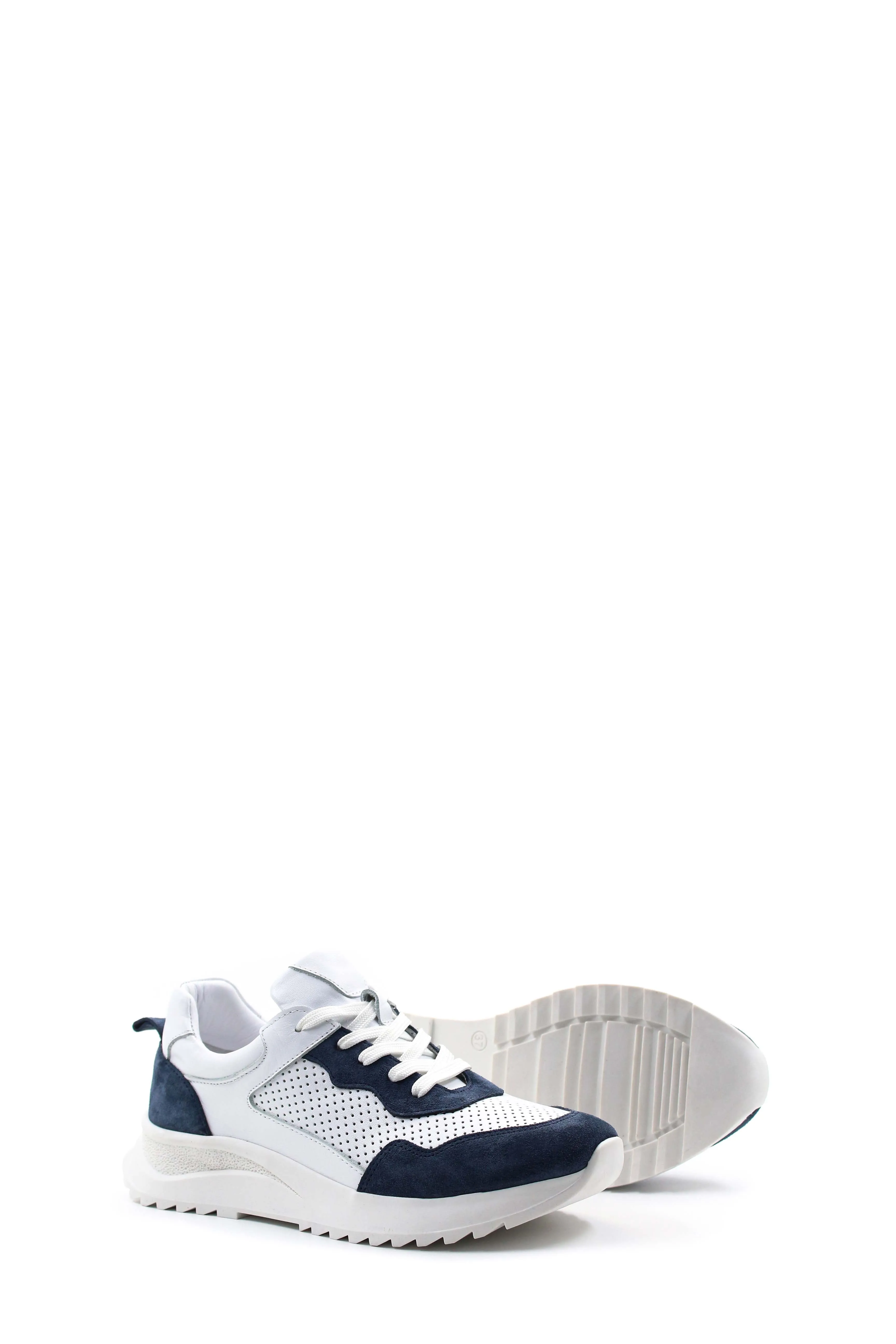 FST Genuine Leather Women's Casual Shoes 757ZA24036 Denim White - Feltham