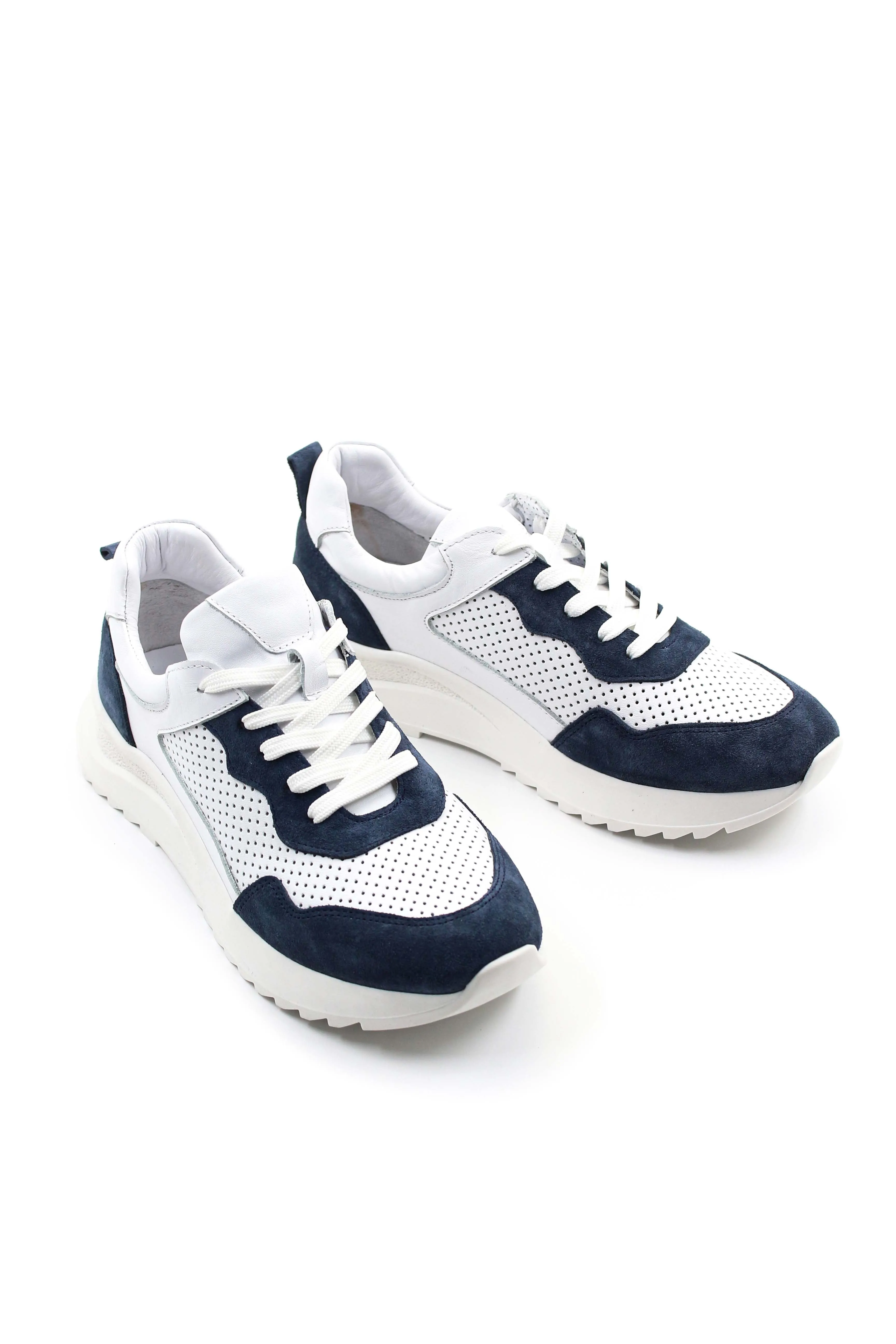 FST Genuine Leather Women's Casual Shoes 757ZA24036 Denim White - Feltham