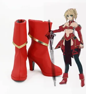 Game Fate/Grand Order Mordred Cosplay Shoes Boots Custom Made for Adult Men and Women Halloween Carnival