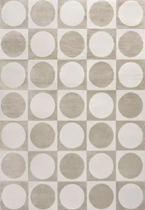 Geometric Modern Geometric Circles In Squares High-Low Area Rug