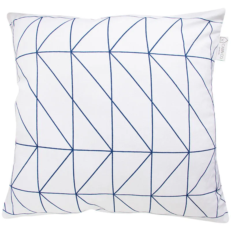 GEOMETRIC WHITE CUSHION COVER