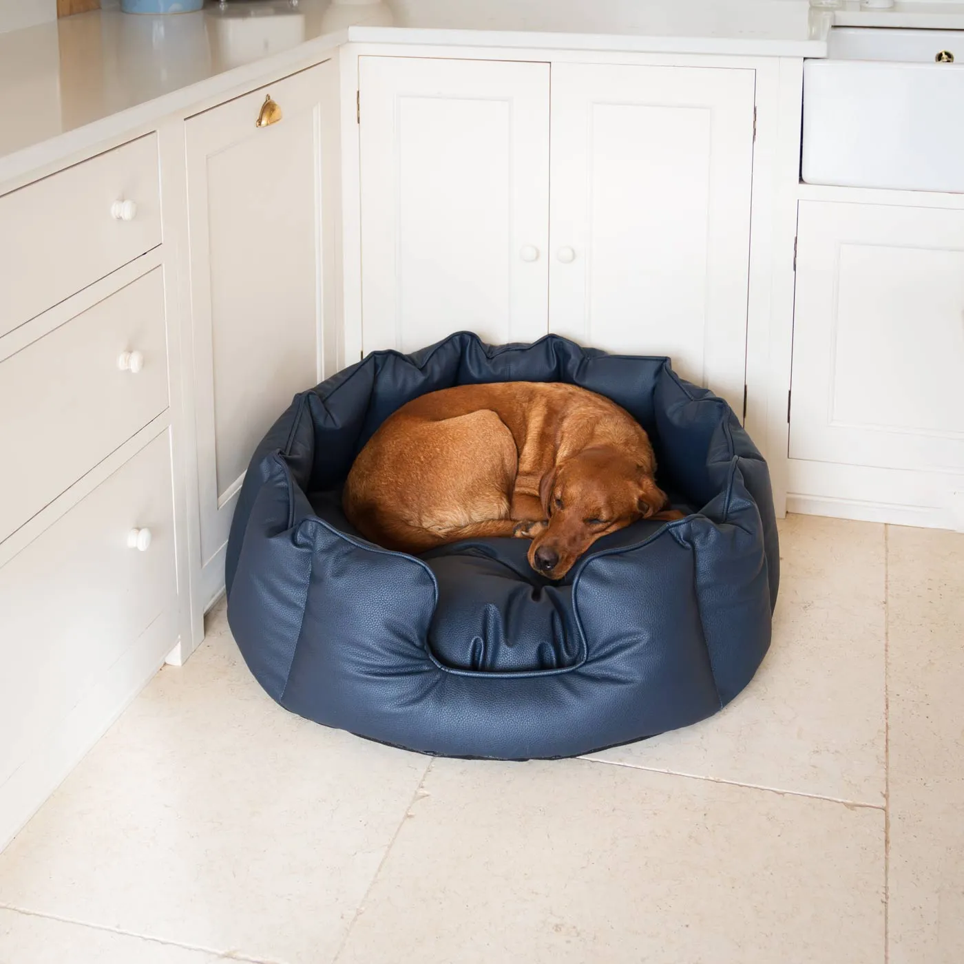 High Wall Bed in Rhino Tough Pacific Faux Leather by Lords & Labradors