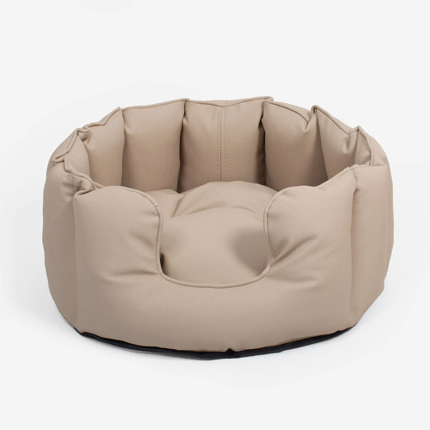 High Wall Bed in Rhino Tough Sand Faux Leather by Lords & Labradors