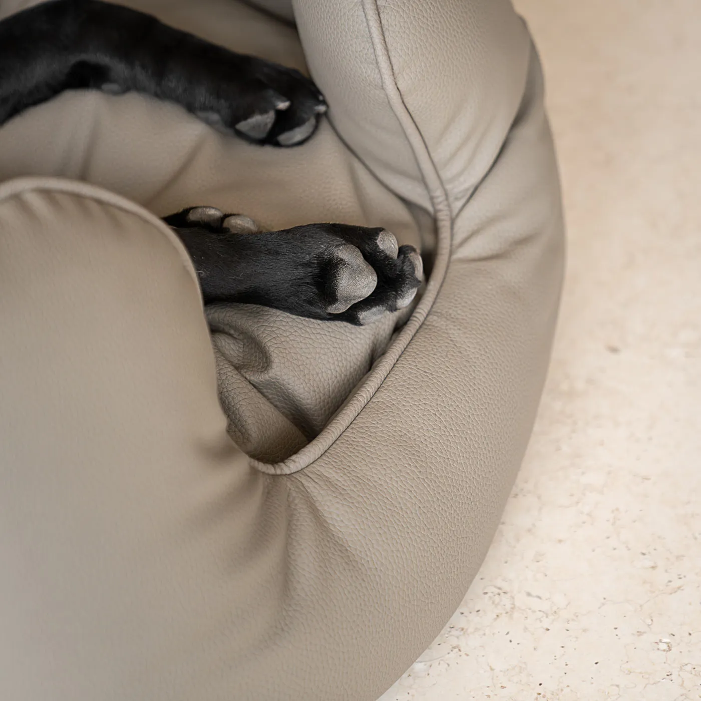 High Wall Bed With Removable Covers in Rhino Tough Camel Faux Leather by Lords & Labradors