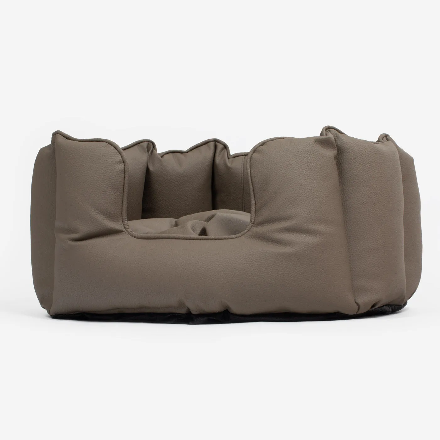 High Wall Bed With Removable Covers in Rhino Tough Camel Faux Leather by Lords & Labradors