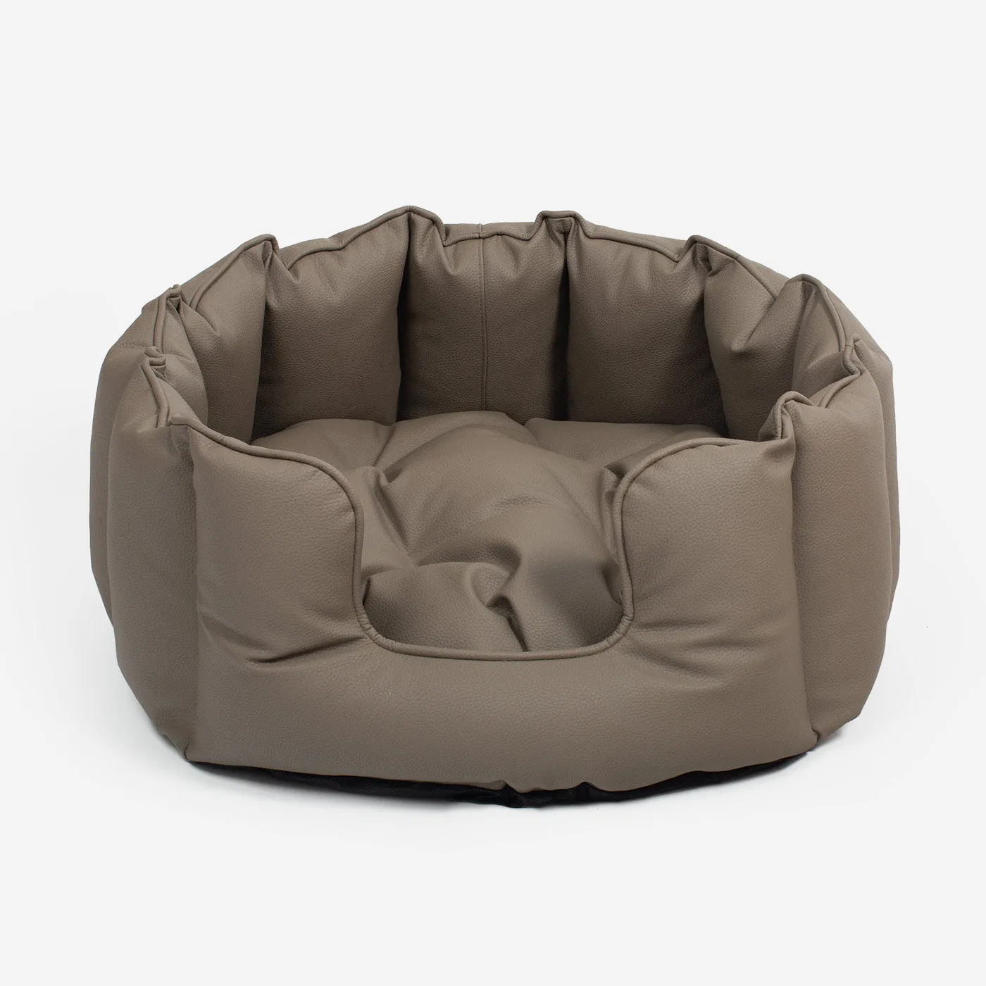 High Wall Bed With Removable Covers in Rhino Tough Camel Faux Leather by Lords & Labradors