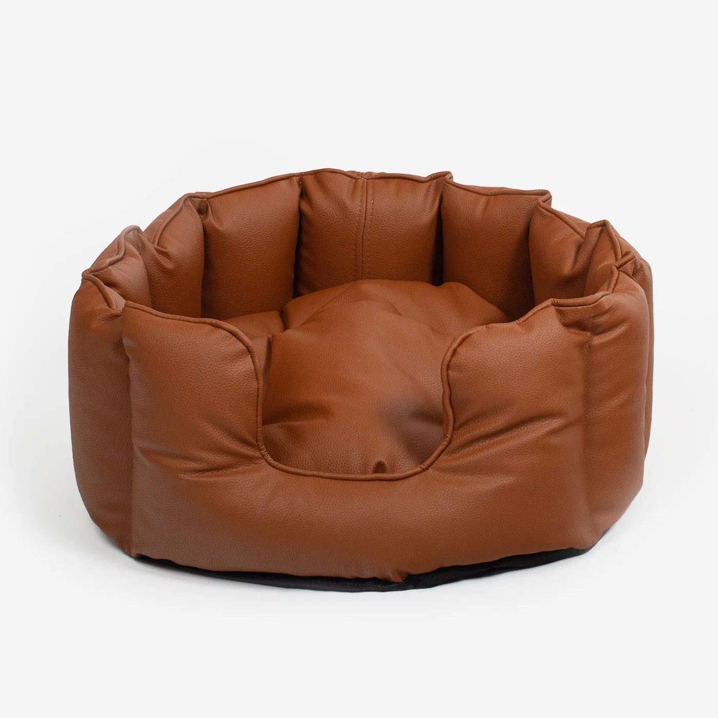 High Wall Bed With Removable Covers in Rhino Tough Ember Faux Leather by Lords & Labradors