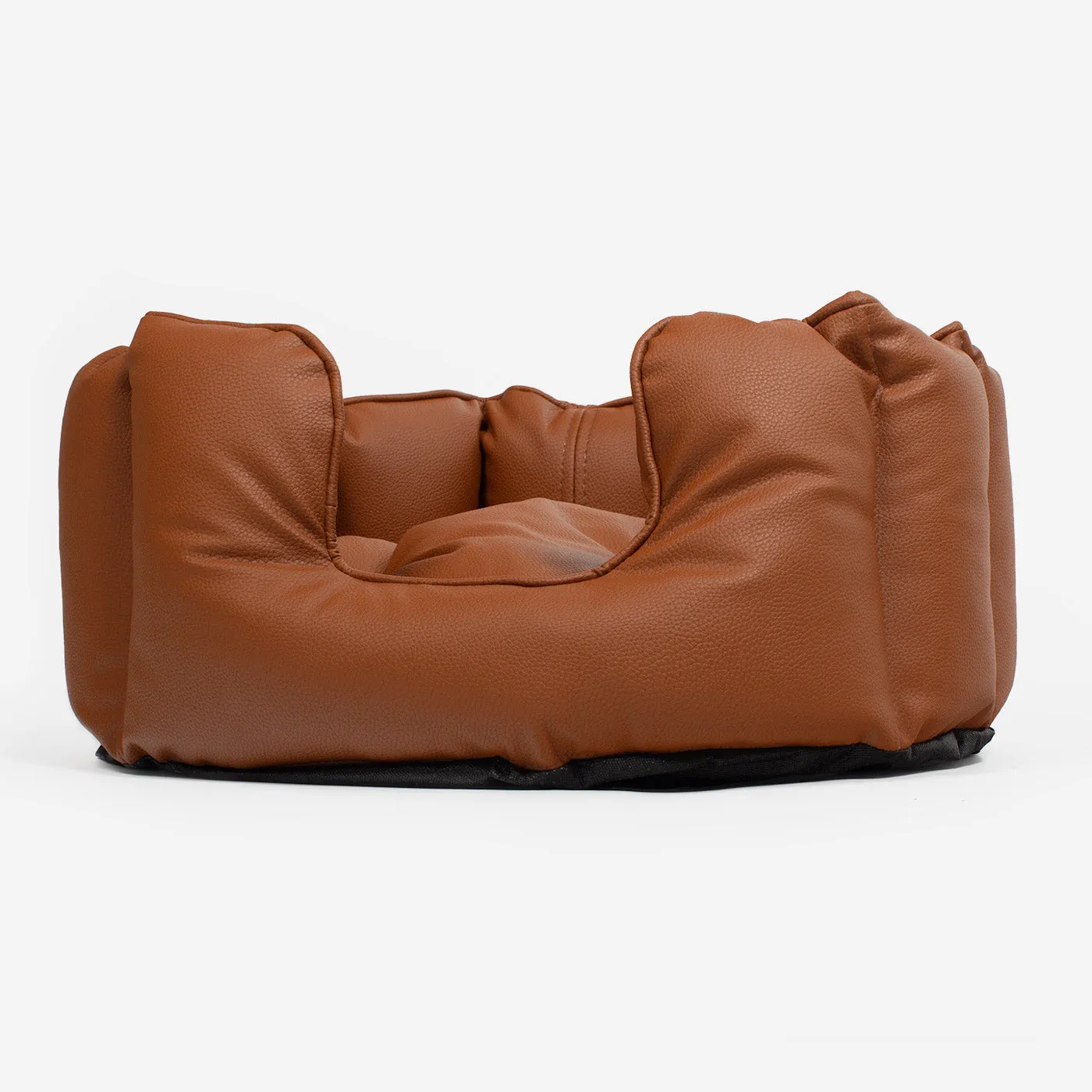 High Wall Bed With Removable Covers in Rhino Tough Ember Faux Leather by Lords & Labradors