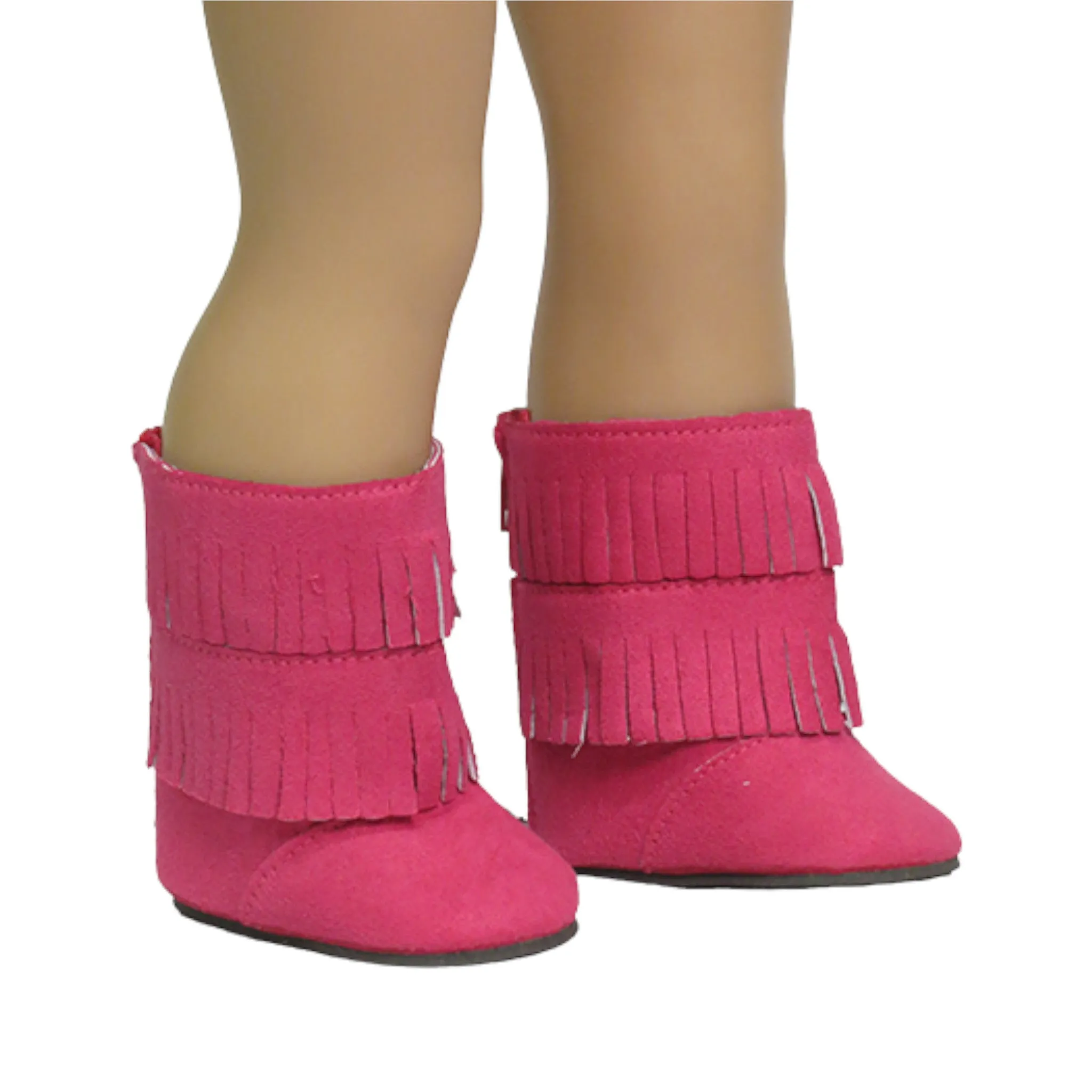 Hot Pink Fringe Boots for 18-inch dolls