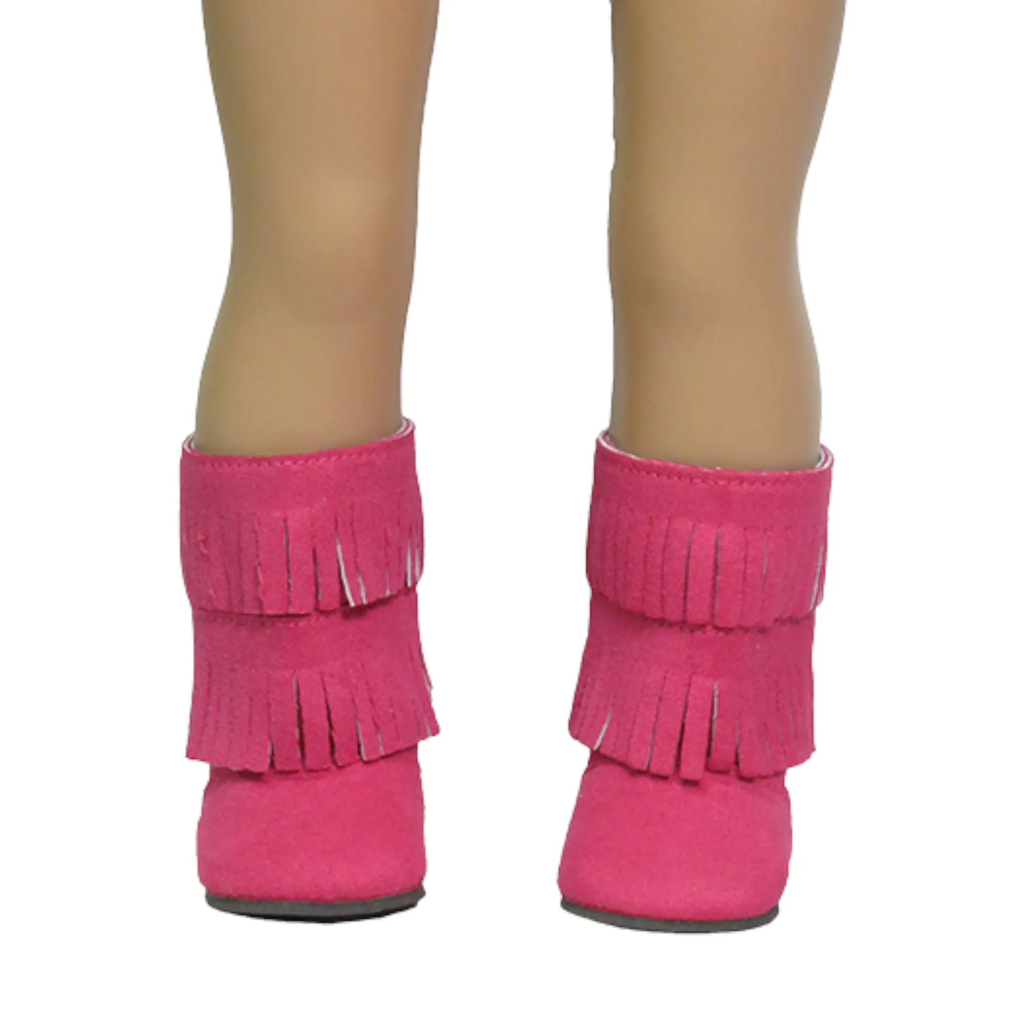 Hot Pink Fringe Boots for 18-inch dolls