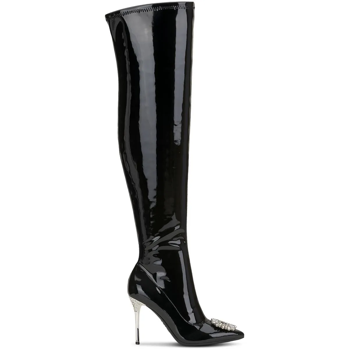 INC Womens Romina Patent Metallic Thigh-High Boots
