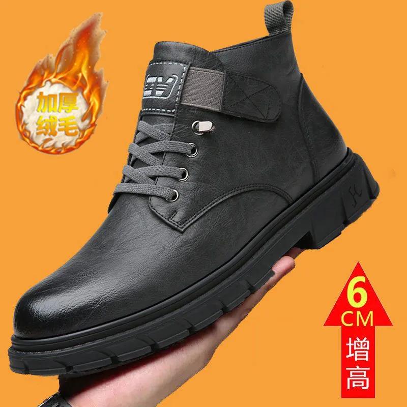 INSTOCK-Men's leather genuine leather high-top boots