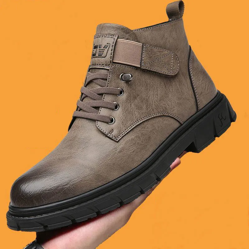 INSTOCK-Men's leather genuine leather high-top boots
