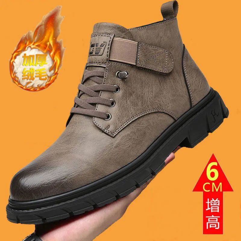 INSTOCK-Men's leather genuine leather high-top boots
