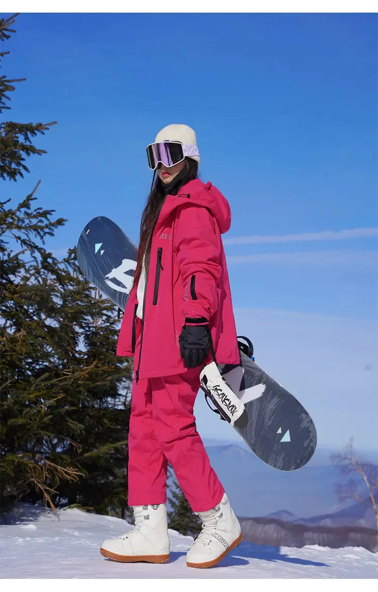 Insulated Ski Jacket & Pants Set Winter Outwear for Sports