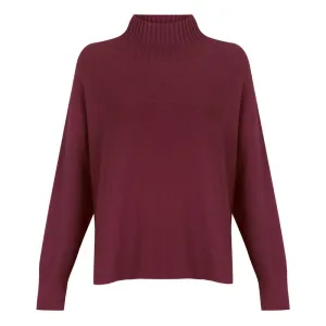 Jolie Boxy High Neck Knit in Mulberry