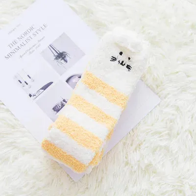 Kawaii Striped Animal Thigh High Socks