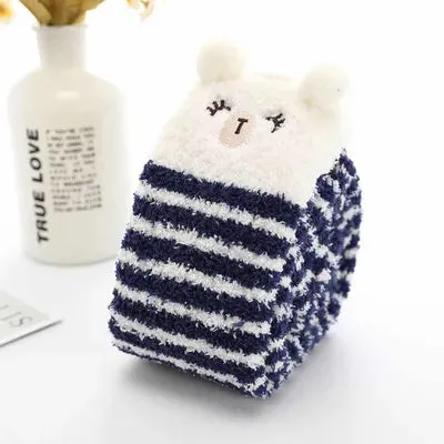 Kawaii Striped Animal Thigh High Socks