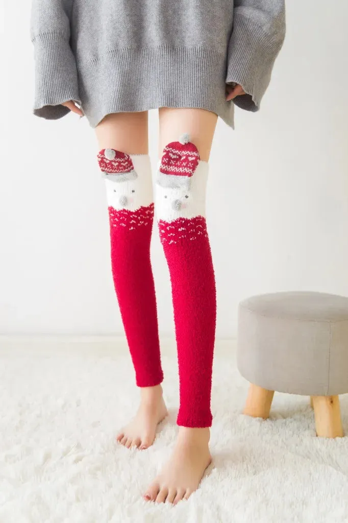 Kawaii Striped Animal Thigh High Socks