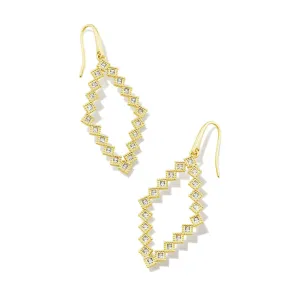Kinsley Open Frame Earrings in Gold & CZ