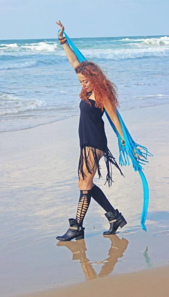 Knee High Leg Warmers In Black