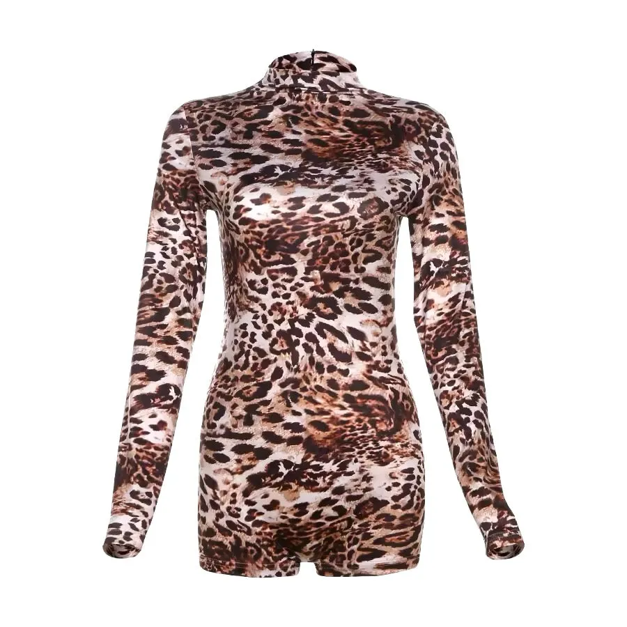 Leopard Mesh Playsuit Romper