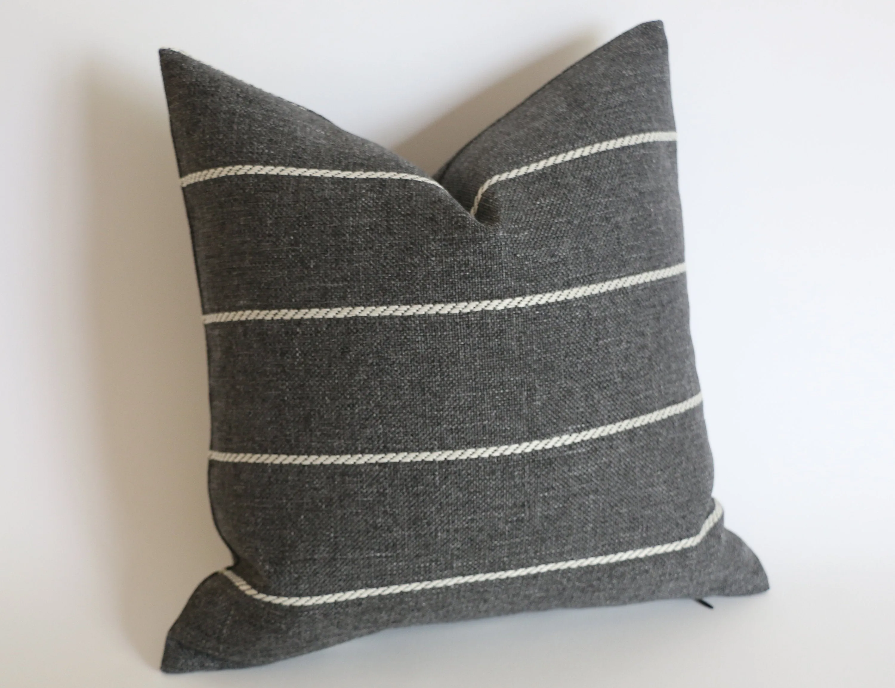 Light Grey Outdoor Pillow Cover / Stripe Outdoor Pillow cover / Gray Patio Pillow / Porch Pillow Cover / Outdoor 12x18 18x18 20x20