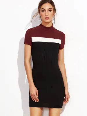 London Ribbed Contrast Dress