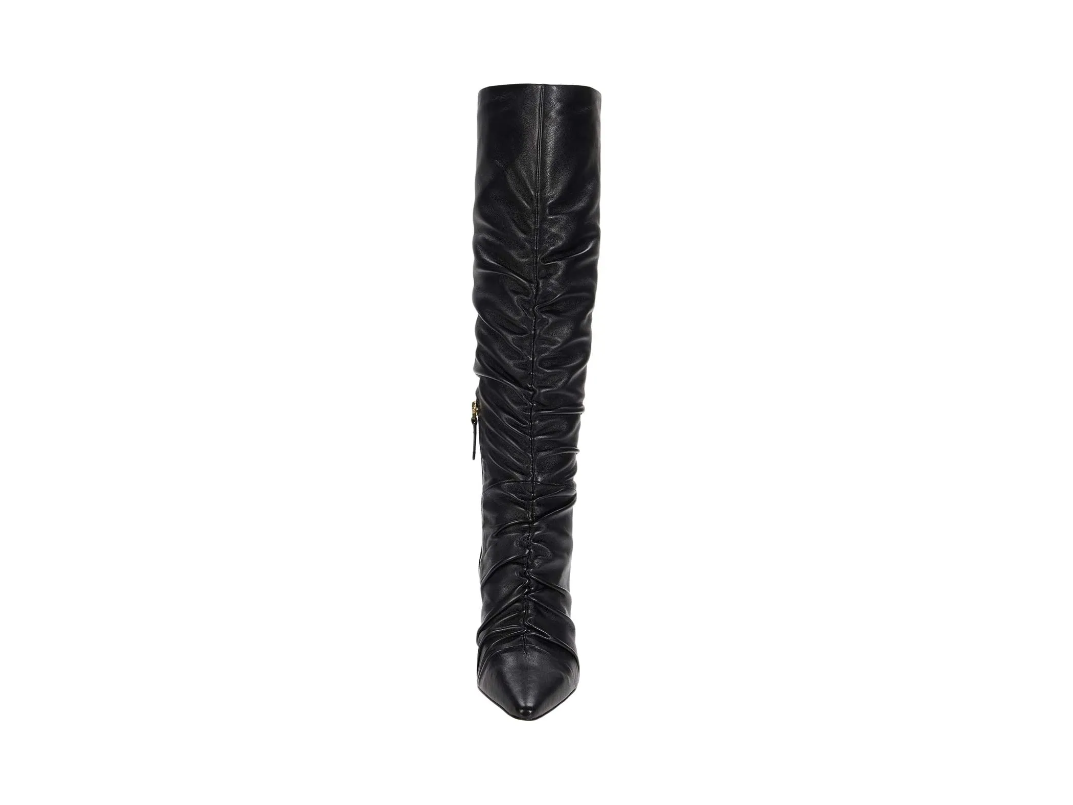 Louise Et Cie Vila Pointed Toe Mid Heel Slouch Stiletto Boots Black Leather