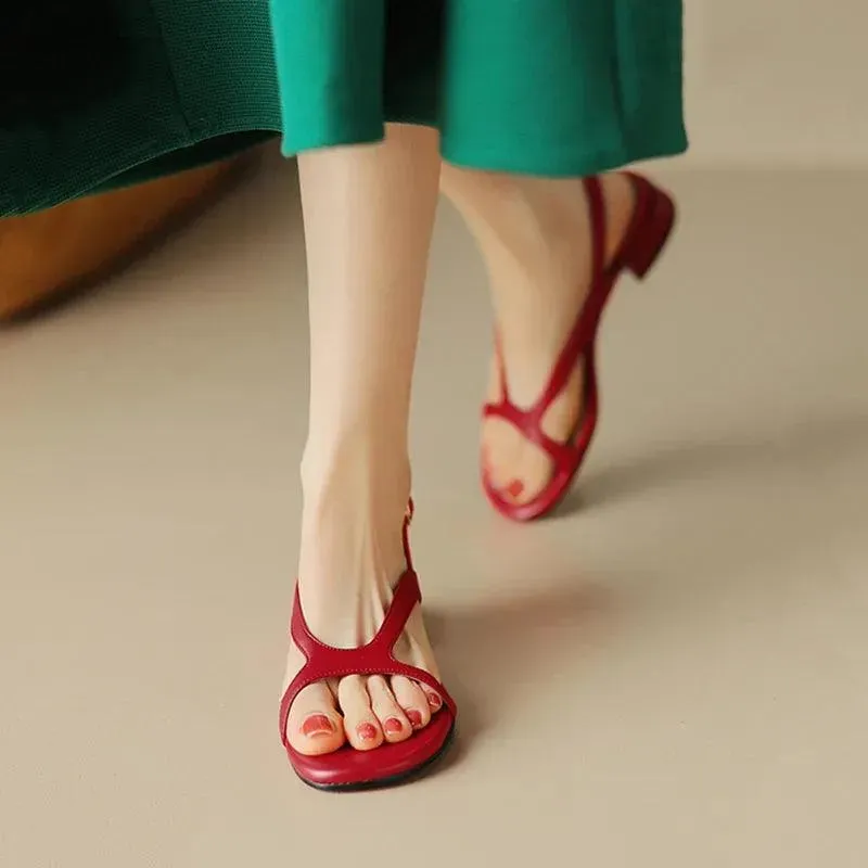 Low-Heeled Open-Toe Women Sandals