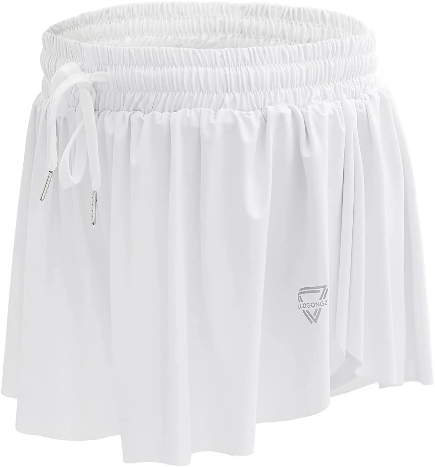luogongzi 2 in 1 Flowy Running Shorts for Women Gym Yoga Athletic Workout Biker Exercise Comfy Lounge Tennis Skirts Summer