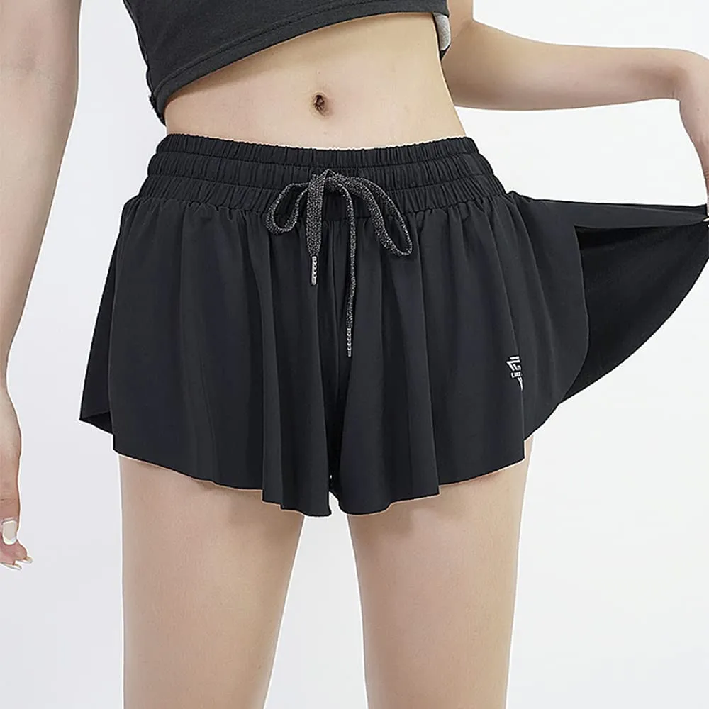luogongzi 2 in 1 Flowy Running Shorts for Women Gym Yoga Athletic Workout Biker Exercise Comfy Lounge Tennis Skirts Summer