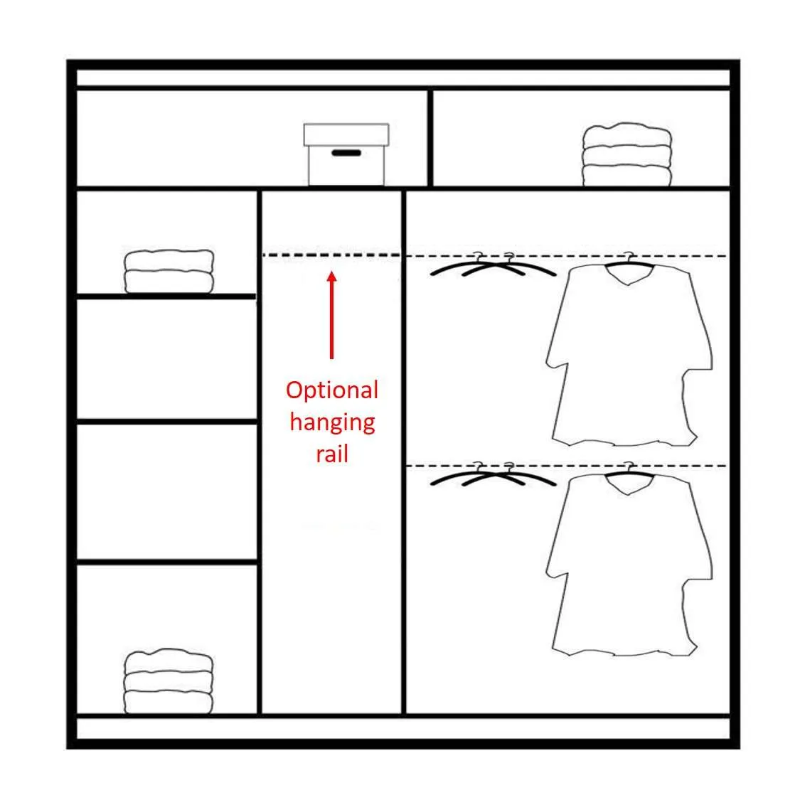 Luzern Sliding Door 203cm Mirror Wardrobe - Black